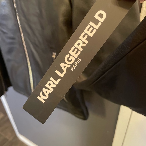 COPY - Men’s Karl Lagerfeld Motorcross Jacket 100% Genuine Leather New (Dead St… - Picture 6 of 15